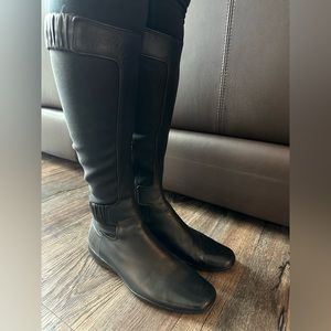 PRADA SPORT WOMENS BLACK LEATHER / MATERIAL BOOTS SZ 37.5